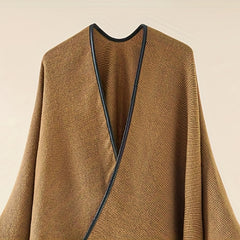 Khaki Cashmere Shawl Thick Warm Wrap Blanket Scarf Cape for Autumn & Winter