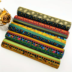 5pcs Cotton Craft Fabric Bundle Squares Ethnic Style Pattern Patchwork Set