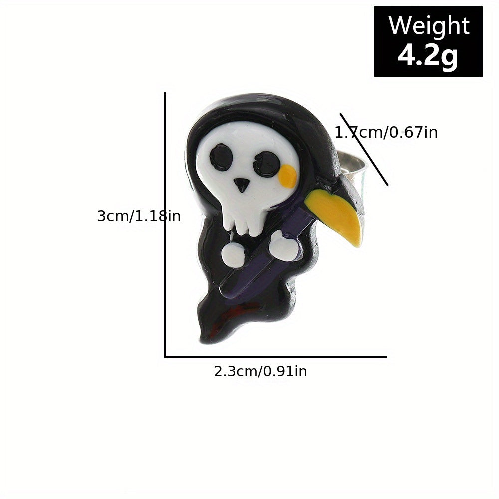 Halloween Pumpkin Candy Ghost Grim Reaper Ring Party Gift