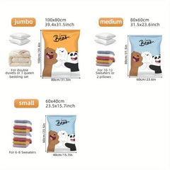 6pcs Vacuum Storage Bags Quilt Blanket Clothes Sealing Bag