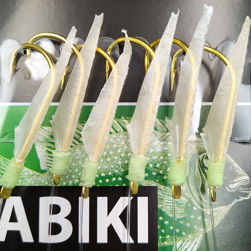 Sabiki Fish Skin Bait Rigs High Carbon Hook Luminous Bead