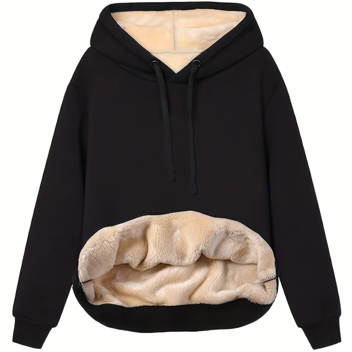Solid Kangaroo Pocket Hoodie Long Sleeve for Fall & Winter