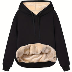 Solid Kangaroo Pocket Hoodie Long Sleeve for Fall & Winter