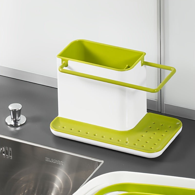 Kitchen Sponge Storage Rack - Dish Soap and Cleaning Supplies Organizer