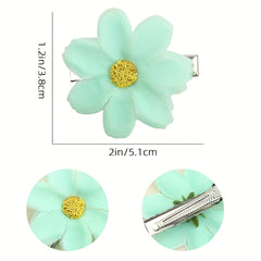 8pcs Baby Girls Mini Flower Hair Clips Daisy Barrettes Spring Hair Accessories