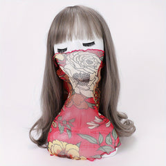 Ruffles Neck Gaiter Thin Veil Boho Gauze Mask Sunproof Dustproof