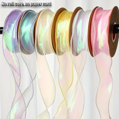 10 Yards 40mm Silk Ribbon Roll for Flower Bouquet Gift Wrapping