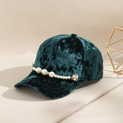 Faux Pearl Trucker Hats Lightweight Adjustable Sun Hat