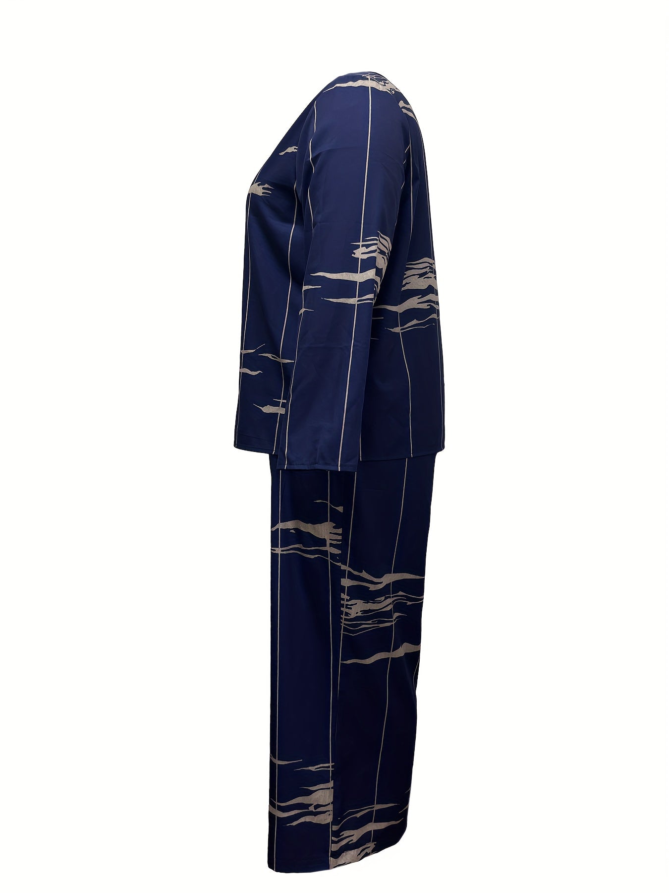 Casual Two Piece Set Women's Plus Print Top & Pants Outfit