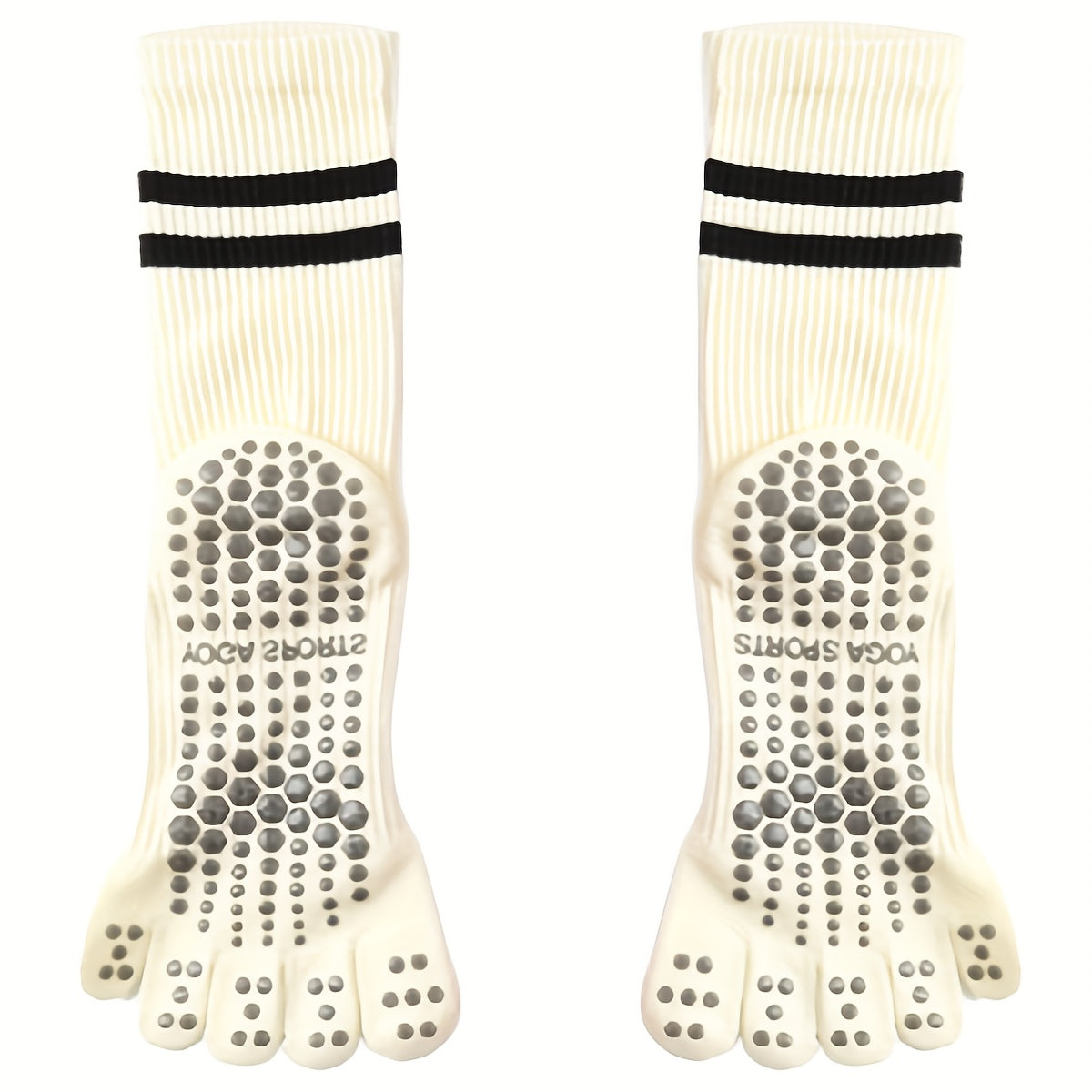 2 Pairs Women's Non slip Medium Tube Yoga Pilate Socks Soft Comfortable