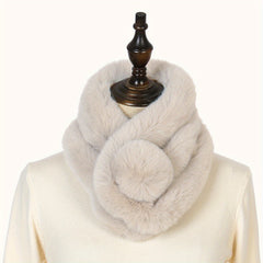 Soft Rabbit Fur Neck Scarf Winter Warm Casual Outdoor Scarf