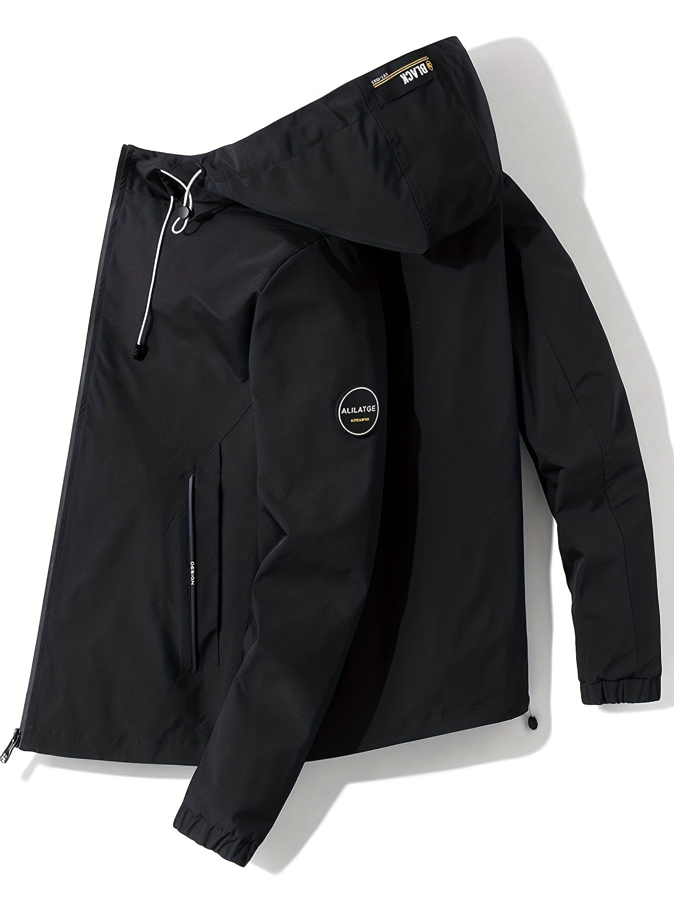 Men's Casual Zip Up Solid Jacket For Spring Fall