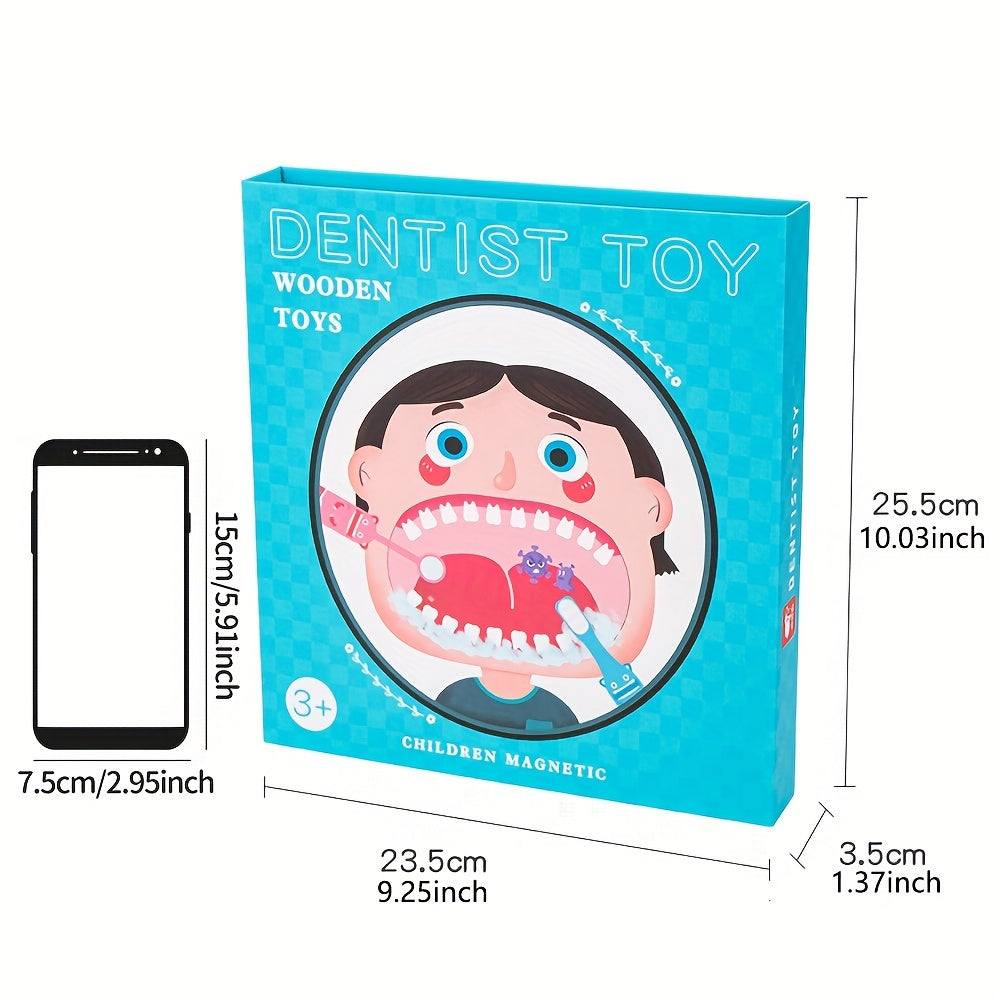 Wooden Dentist Playset for Ages 3 Educational Dental Role Play Game