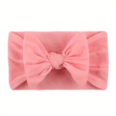 Soft Nylon Elastic Bow Headband for Baby Girls
