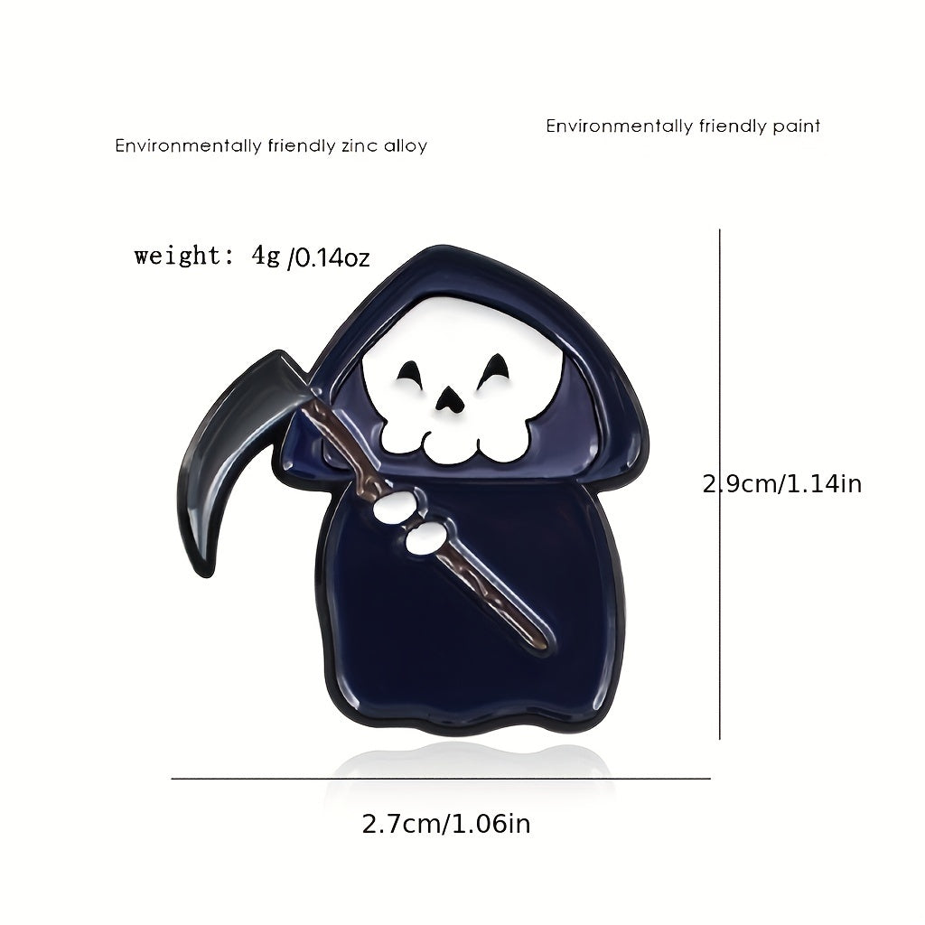 Skull Sickle Death God Brooch Ghost Robe Hoe Jacket Accessory