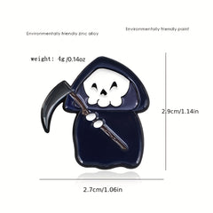 Skull Sickle Death God Brooch Ghost Robe Hoe Jacket Accessory