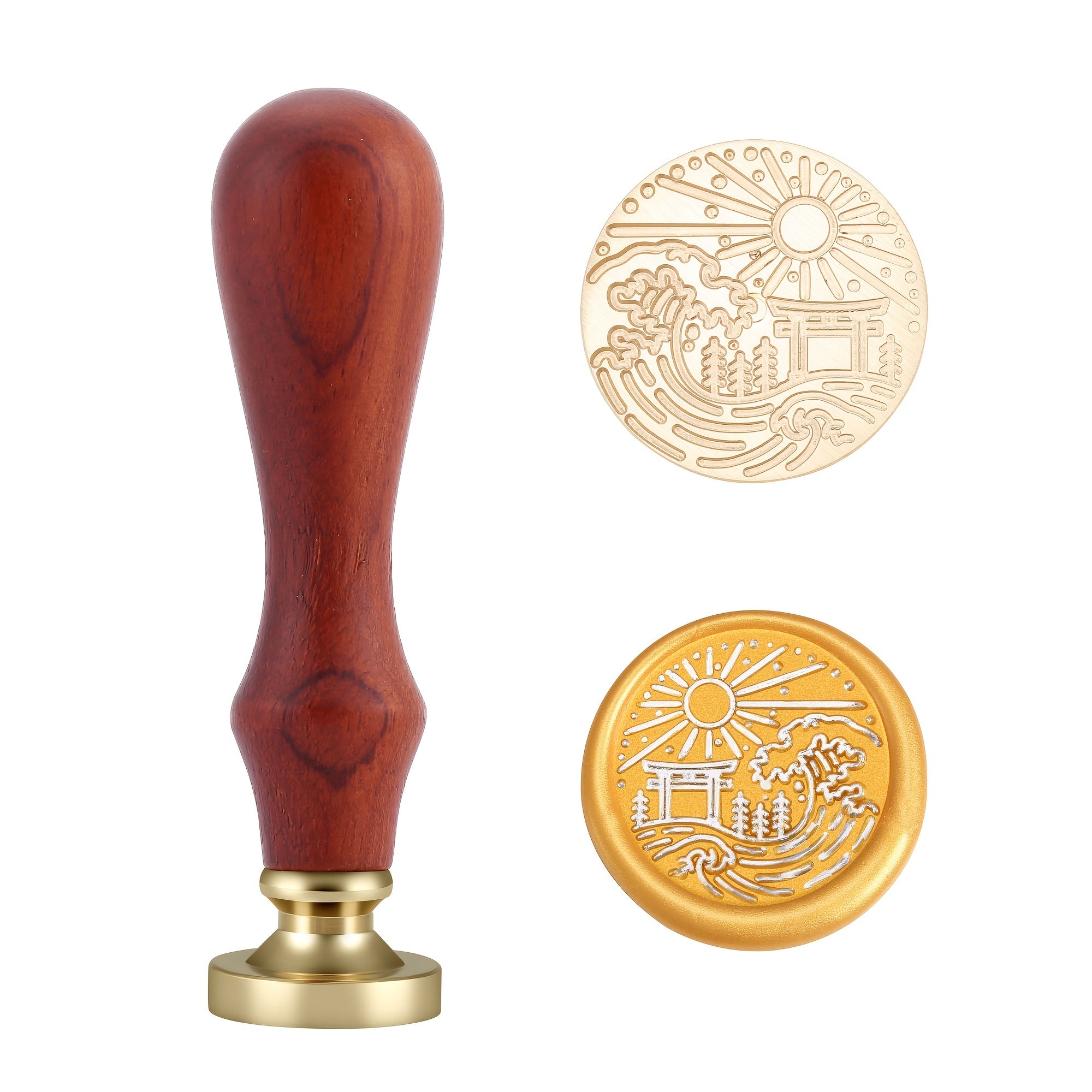 SDS Varnish Seal Wax Seal Stamp Brass Head Wooden Handle 30mm