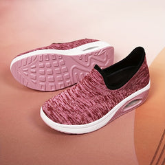 Women's Mesh Slip-On Walking Shoes Air-Cushioned Breathable Sneakers