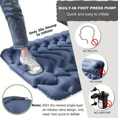 Inflatable Camping Sleeping Pad with Pillow