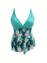 Vacay Tankini Set Tropical Print Cami Top & Panty Swimsuit Set