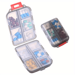 2pcs Weekly Pill Organizer Pocket Dispenser