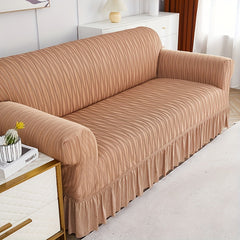 1pc Skirted Sofa Slipcover Stretch Couch Cover
