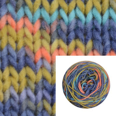 Rainbow Dyed Thick Wool Ball for Crocheting - 30% Wool 70% Acrylic
