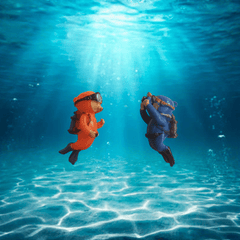 2 Pack Little Diver Aquarium Decorations for Fish Tanks