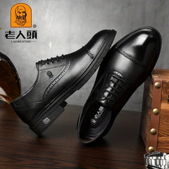 LAORENTOU Men's Leather Oxford Shoes Lightweight Formal Shoes