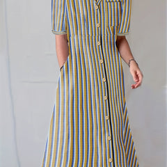 Stripe Print Maxi Dress