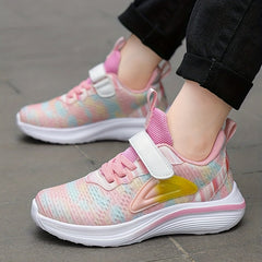Breathable Woven Shoes For Girls Teens Hook Loop Comfortable Non Slip