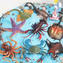 10pcs Ocean Marine Shark Starfish Octopus Crab Animals Sea Life Figurine Toy
