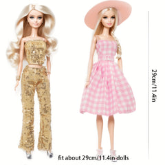 Doll Sequin Set with Clothes, Earrings, Shoes, Bangle