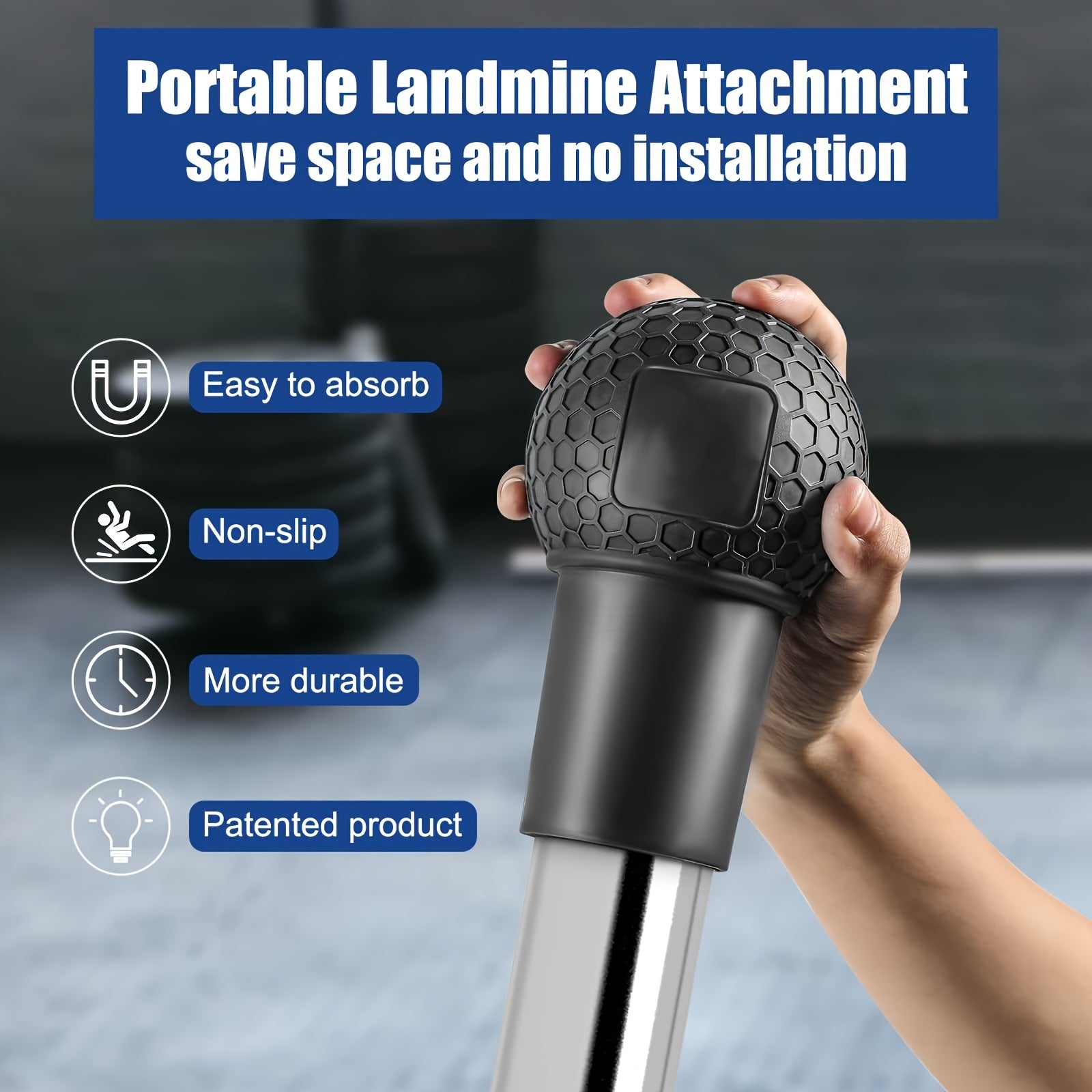 Natural Rubber Barbell Landmine Attachment Fits 2'' 5 08c