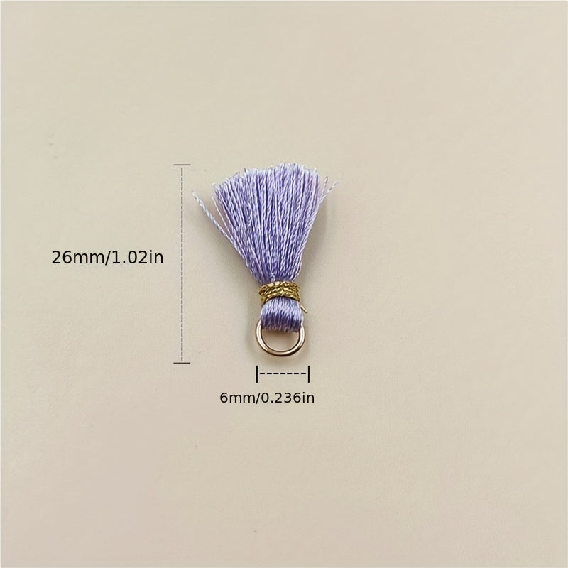 20pcs Colorful Band Loops Tassel Charms for DIY Jewelry Earrings Keychain