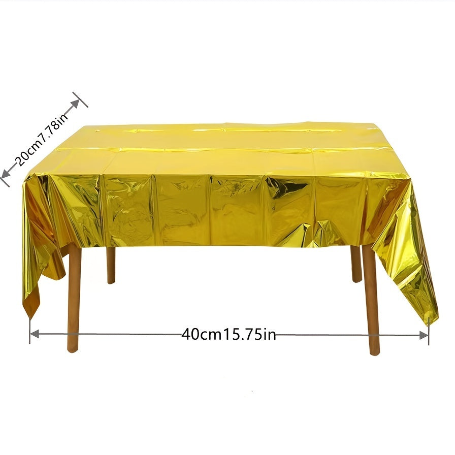 1pc 137 54in 72in Aluminum Foil Tablecloth Waterproof Laser Party Decoration