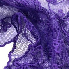 Purple Lace Triangle Scarf Thin Breathable Embroidered Shawl