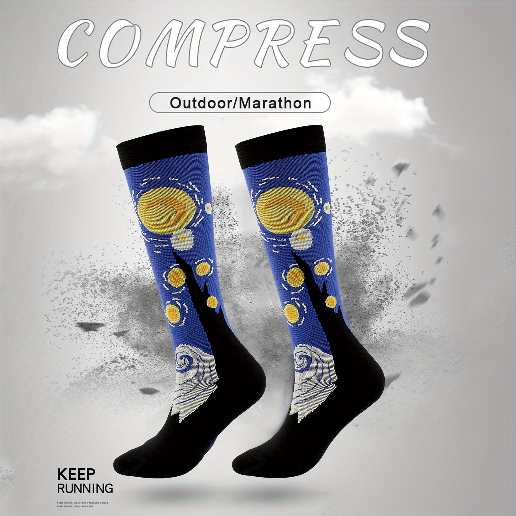 Novelty Pattern Men's Compression Sport Socks