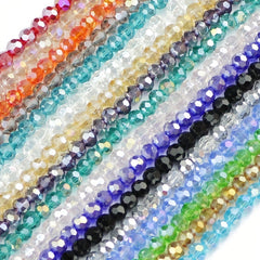 100pcs 4mm Crystal Glass Beads Rainbow AB Round Faceted Loose Beads DIY Jewelry