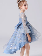 Girls Puffy Princess Dress Trumpet Sleeve