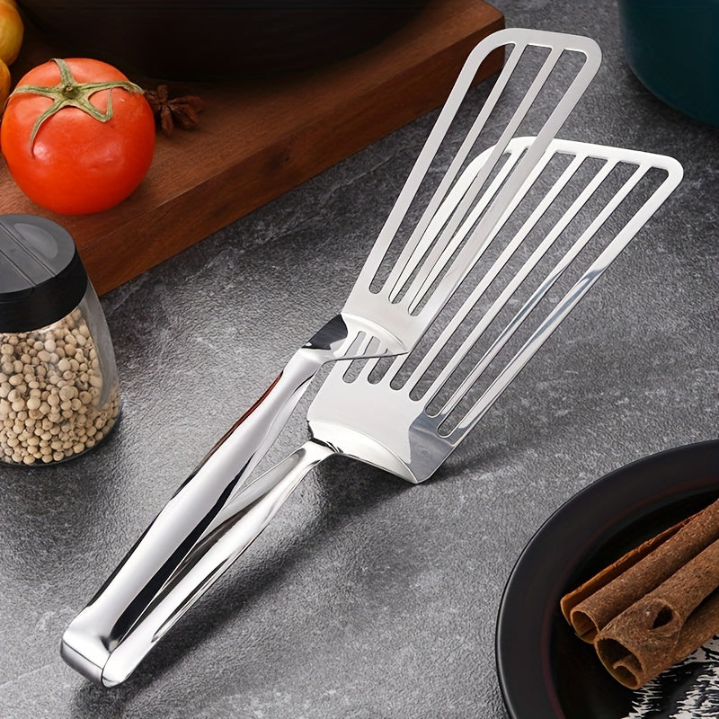 Stainless Steel Steak Clamp Grilling Tongs for Flipping Frying Food