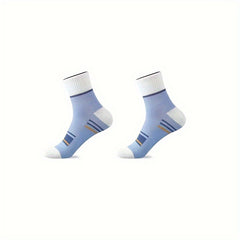 Men's Block Crew Socks Breathable Comfy Casual Unisex Socks Outdoor All Seasons
