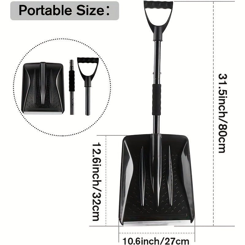 3 Piece Set Portable Snow Shovel - Foldable Winter Emergency Shovel