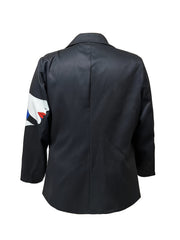 Abstract Face Print Slim Fit Blazer