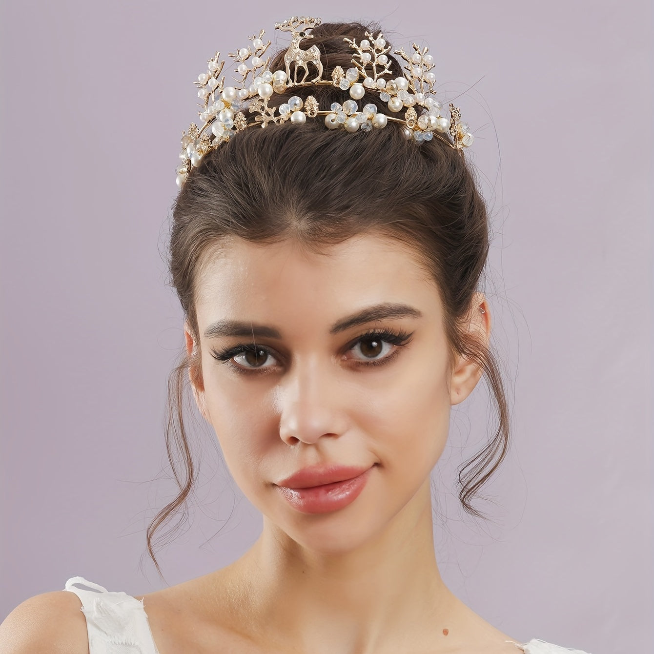 Faux Pearl Crown Bridal Hair Accessories Veil Wedding Dress Jewelry