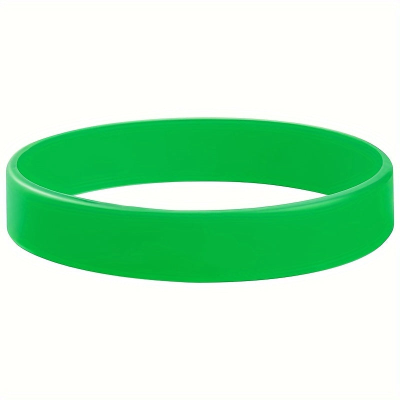 6 Pcs Green Silicone Bracelet Unisex Sports Wristband