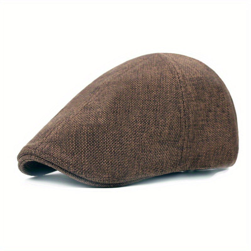 Men's Beret Hat Cap Classic Flat Peaked Cap Women Daily Sunshade Driving Hat