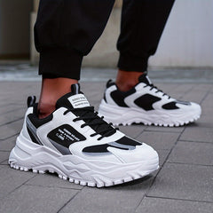 Women's Platform Chunky Sneakers Lace Up Running Shoes