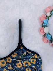 Floral Print Unlined Bra & Brief 2pcs Set