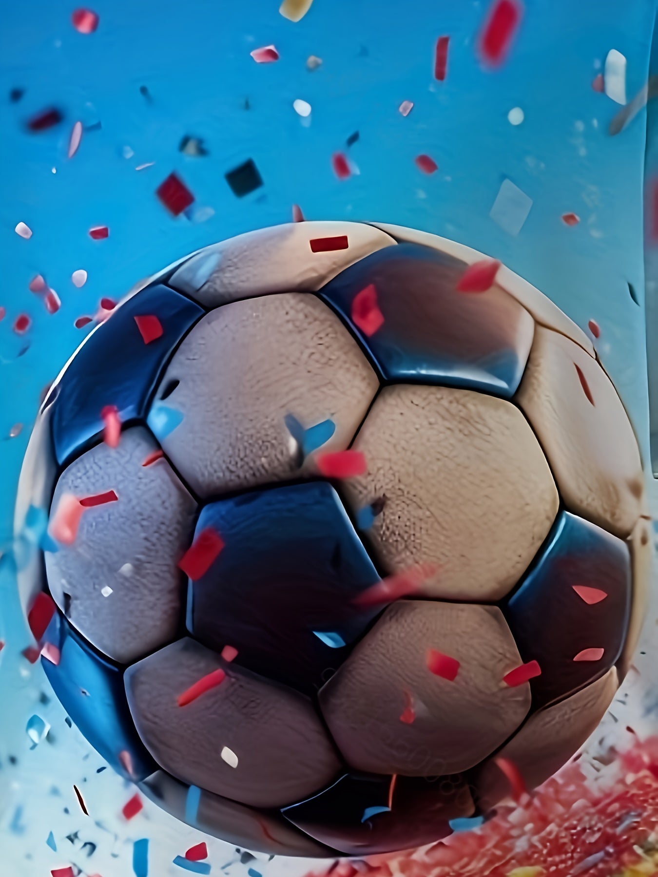 Football & Colored Ribbon 3D Print Boys T Shirt